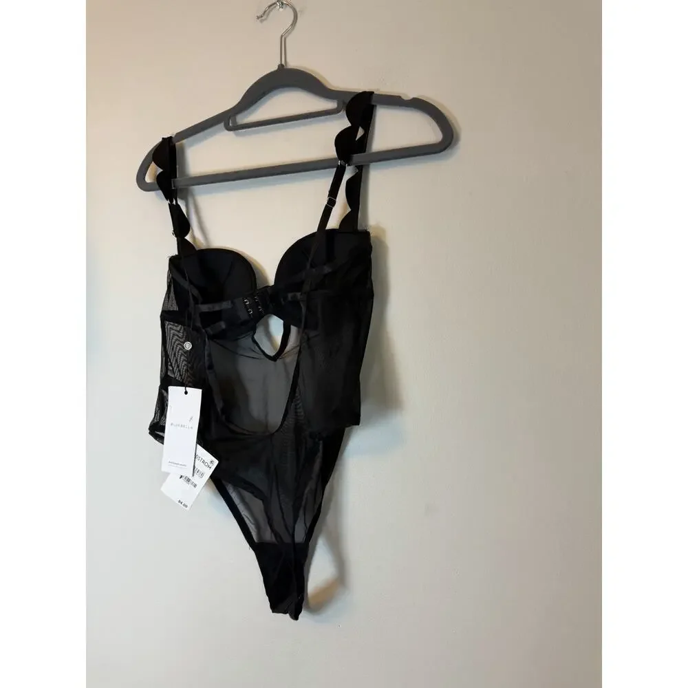 Bluebella Jasmine Underwire Bodysuit Black 32D NWT $98